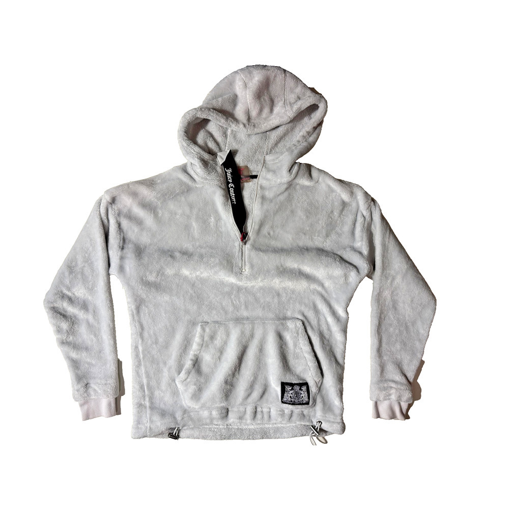 Juicy Couture Hoodie‎ Womens XS Half Zip Fleece Y2K Preppy Athleisure